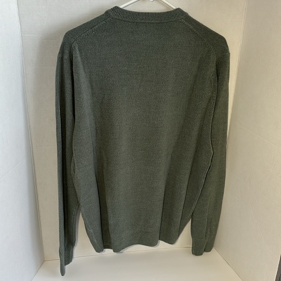 Dockers V-Neck Argyle Sweater Mens Size M Green Pullover Ribbed Geometric NWOT - Picture 2 of 9